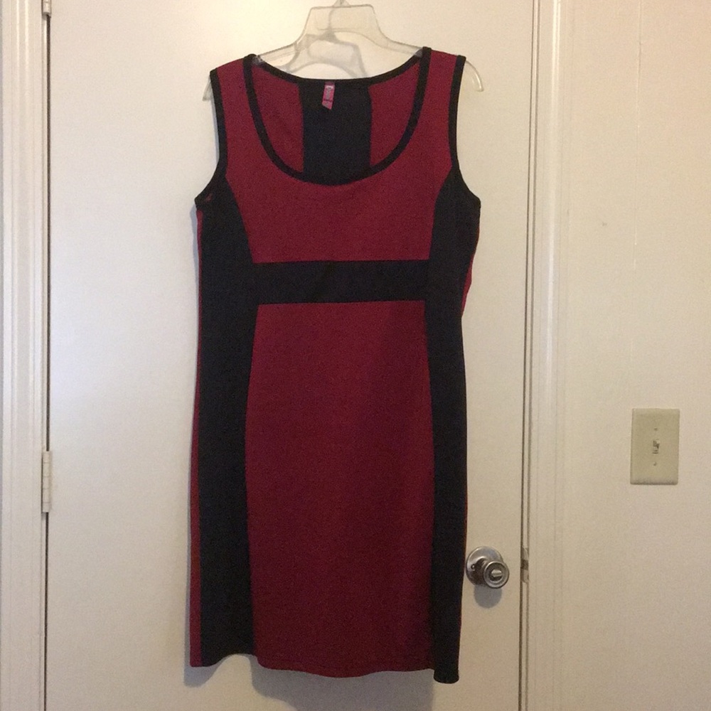 🍒 Double Take Uncut 1X Black and garnet dress